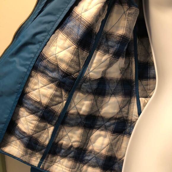 LL Bean Signature Womens Quilted Midweight jacket Teal Blue Sz 10 - Picture 5 of 9